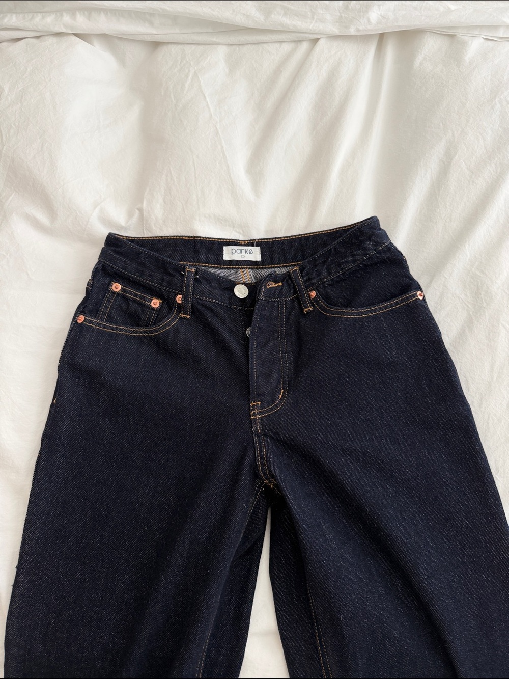 Parke low rise baggy jeans- size 23 dark wash